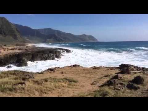 Keana Point Hawaii. Ocean waves crashing.