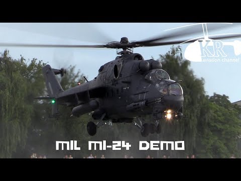 Mil Mi-24 demo flight practice over Tisza River, Szolnok