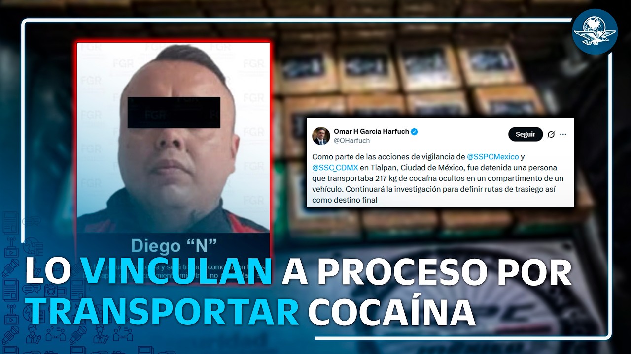 Vinculan a proceso a hombre por transportar botín millonario de cocaína en Tlalpan