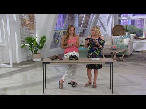 Earth Origins Leather Multi-Strap Slide Sandals - Alaina on QVC