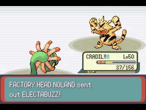 Pokémon Emerald - Battle Frontier Factory Head Noland lvl 50 gold battle attempt 1 (fail)