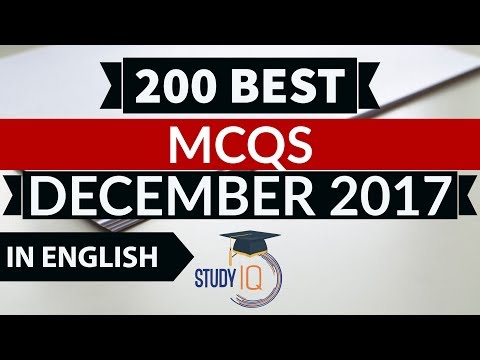 (English) 200 Best current affairs MCQ from December 2017  IBPS PO/SSC CGL/UPSC/PCS/KVS/IAS/RBI 2018