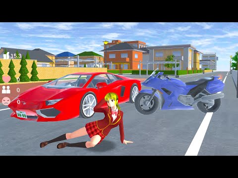 Motorbike and Lamborghini Car Driving in Big City - Sakura School Simulator - Android Gameplay.