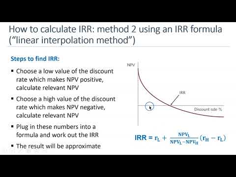 Week 10, lecture part 2 - Internal rate of return (IRR)