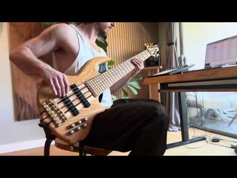 Conklin custom 7 string bass 1998 with Bartolini pickups and piezo bridge image 21