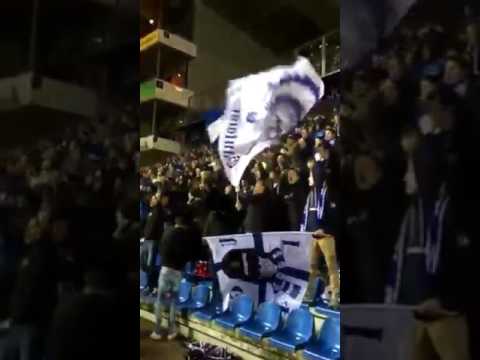 Ultras ghent in racing genk singing after 2-0 defeat