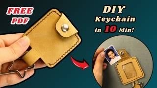 🔴FREE PATTERN + How to make a Handmade Leather KECHAIN - Step by step TUTORIAL