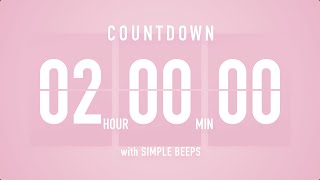 2 Hours Countdown Flip Clock Timer / Simple Beeps 