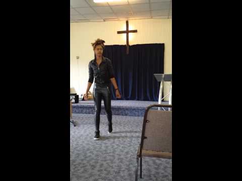 Tamera Foster practicing at the church