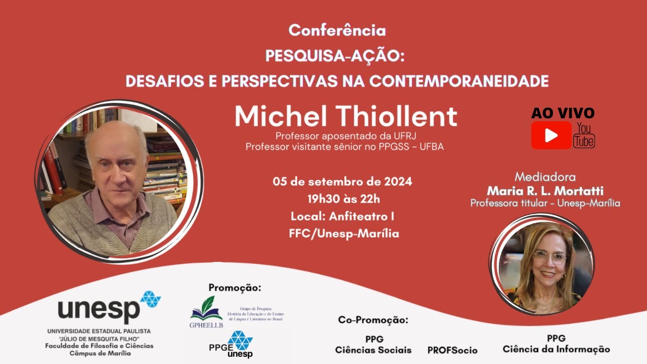 [CONFERÊNCIA] PESQUISA-ACÃO: Desafios e Perspectivas na Contemporaneidade