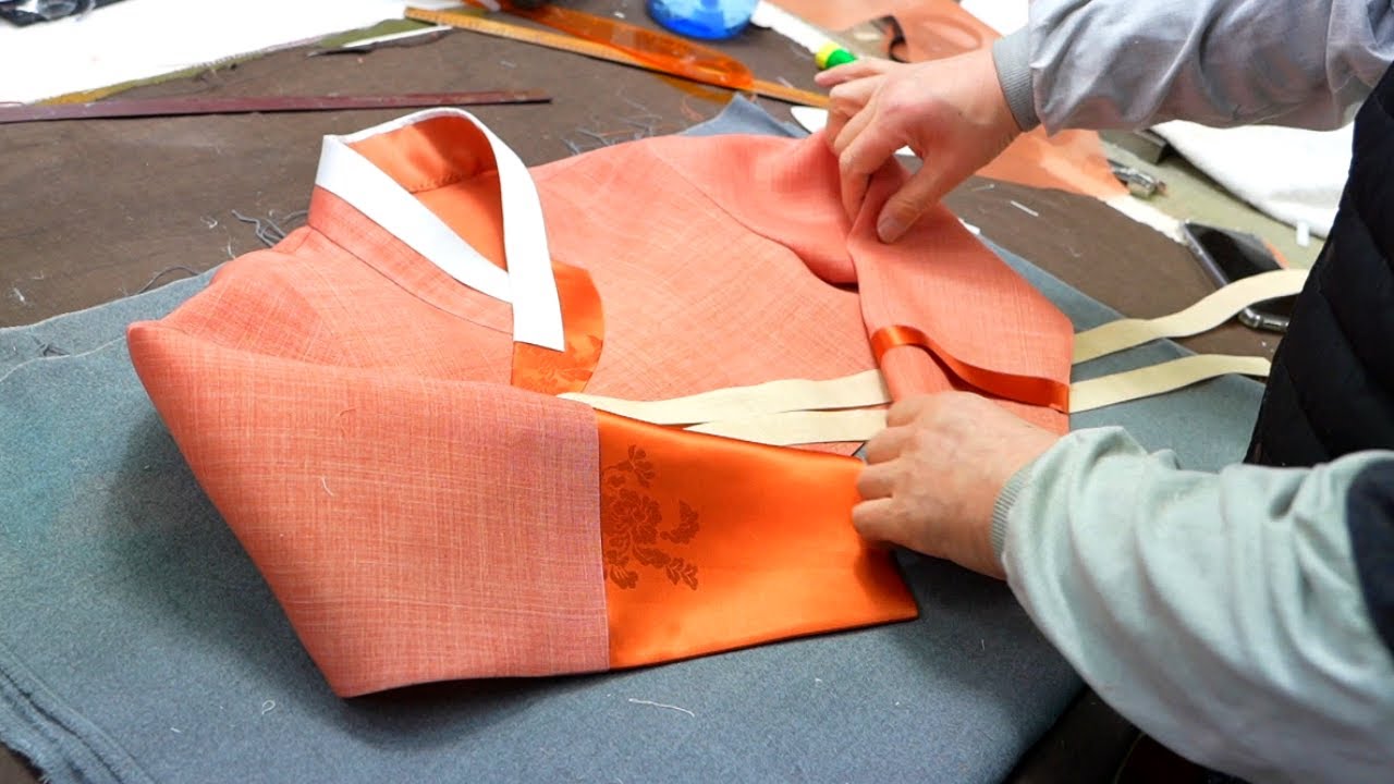 Process of making hanbok. Korean traditional clothing. 2000 years of history.