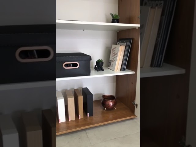 Armário para Escritório 2 Portas Nogal/Preto - Artany Móveis