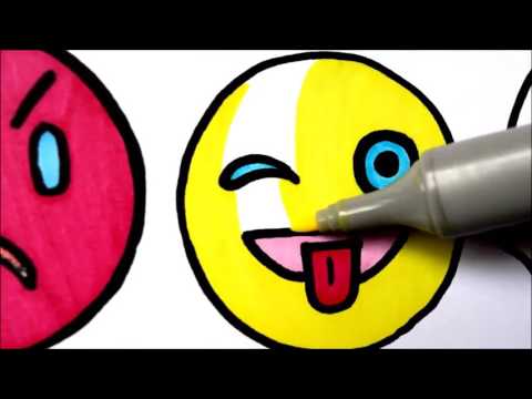 How To Draw and Color Emoji l Emoji Faces Coloring Pages Videos For Kids l Learn Colors -   2017 HD