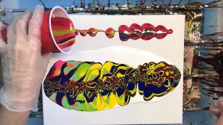 Colorful Middle Split Acrylic Pour/Weld Pour -bidirectional~ inspired by BR Turner Art