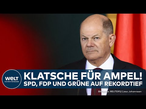 DEUTSCHLAND: Rekordtief! Ampel stürzt in Umfrage ab! Eine Partei ist so stark wie SPD, FDP und Grüne