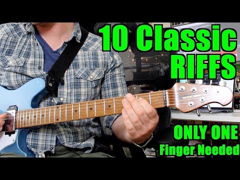 10 Classic Riffs! Only One Finger, John Mayer, Beatles, Nirvana, Chili Peppers, Aerosmith