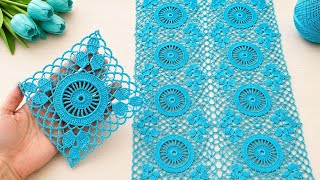 🩵Gorgeous Crochet Motif Design🩵Unique Square Pattern Step-by-Step Instructions