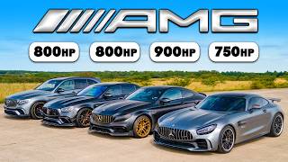 [carwow] 900hp AMG C63 v GTR v E63 v GLC 63: DRAG RACE