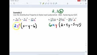 8.5 - Using the Distributive Property (AKA Factoring out GCF)