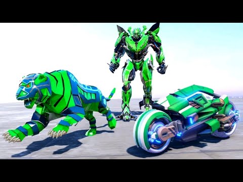 Lion Robot Transform Bike War : Moto Robot Game