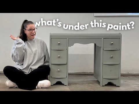 Ich dachte, dieser Schminktisch wäre ruiniert … bis ich die Farbe entfernte! | Art-Deco-Schminkti...