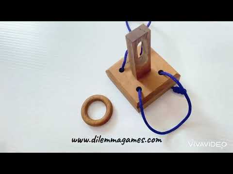 THE LOCKED RING, a TRICKY topological, Ring&string puzzle by  DILRMMA GAMES