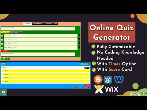 Online Quiz Generator For Websites (Blogger, Wordpress...