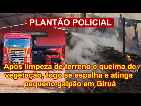 Bombeiros são acionados para combater fogo após limpeza de terreno em Giruá