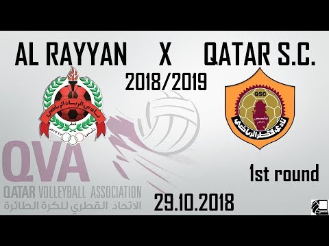 Al Rayyan X Qatar S.C. 3:1 - Qatar Volleyball League 18/19 - (29.10.2018) NO BREAKS, BACK VIEW