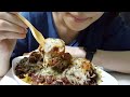 Linguine W Meatballs In Marinara Sauce 蕃茄肉丸義大利麵 ASMR Mukbang Cooking Eating Sounds