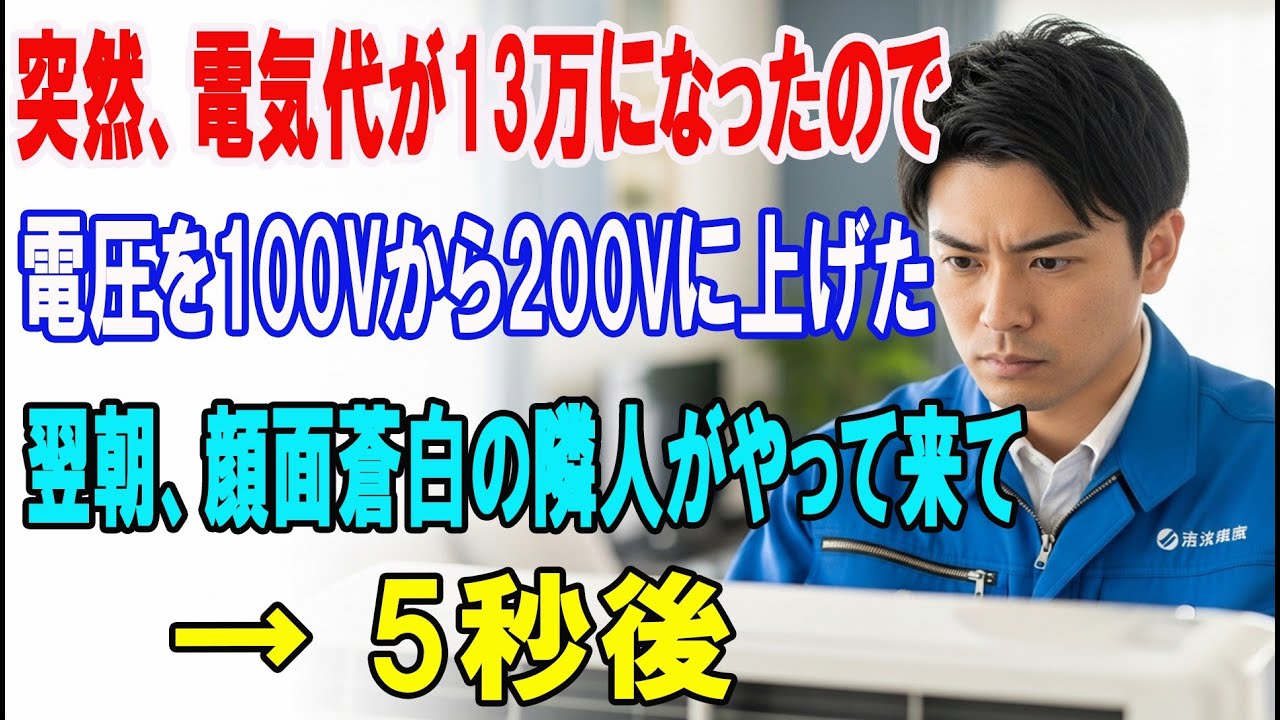 【朗読スカッと人気動画まとめ】突然、電気代が高くなったので、エアコンを買い換えて電圧を変更す?