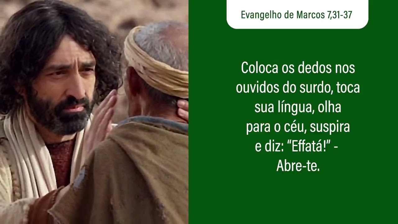 Trouxeram um surdo para Jesus e pediram que ele lhe impusesse as mãos. #EvangelhodeHoje