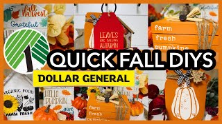 $1 DOLLAR STORE FALL DIYS | DOLLAR TREE and DOLLAR GENERAL FALL CRAFTS 2024