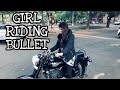 GIRL RIDING BULLET Ride Ki Tayari Shuru