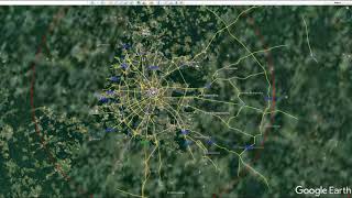 Tzar Bomba effects on different cities from Google Earth