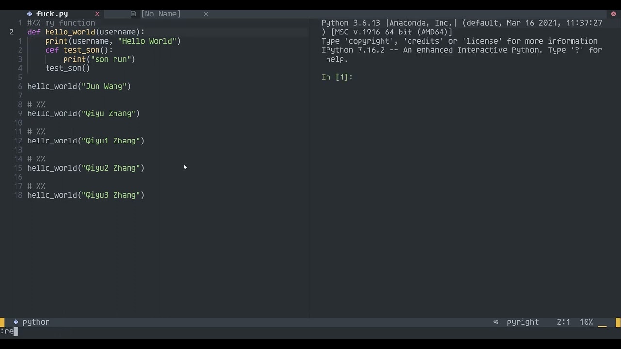 neovim repl demo version1.0