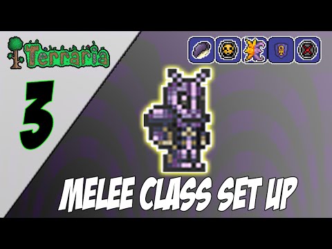 Terraria 1.2.4 ( Melee Class Set Up ) #3 - Best For Hight Ranked Mobs