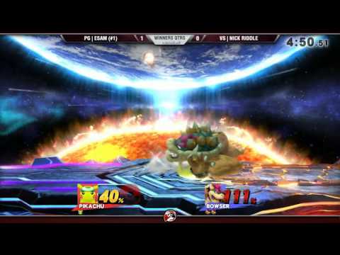 VS Weekly 4/6/17 - Winners Qtrs - Esam (Pikachu) vs. NickRiddle (ZSS/Bowser) - Smash 4