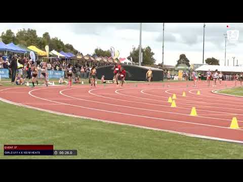 Girls U11 4 x 100m Heat 2 - 2019 SUBWAY State Relay Championships // LAVicTV