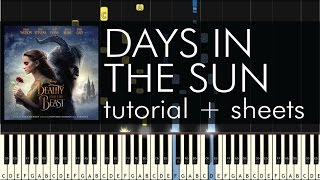 Beauty and the Beast - Days in the Sun - Piano Tutorial - Adam Mitchell + Sheets