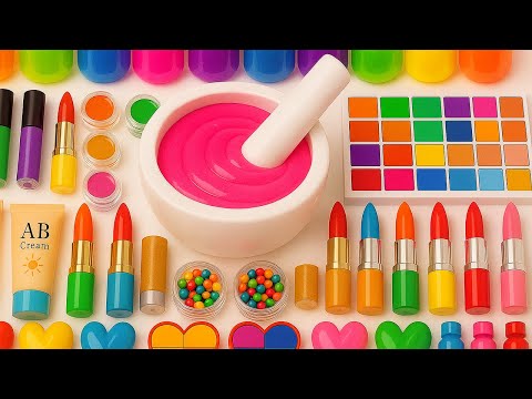 Satisfying Video DIY Slime ASMR | Making Pink Cloud Slime Mixing Sunscreen Makeup Random Things