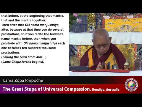 20180405 0600 LZR GSUC Bendigo - Morning prayers, prostrations and beginning Lama Chopa Jorcho