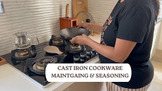 How to season & Maintain Cast  iron Cookware || How to season New cast iron cookware||