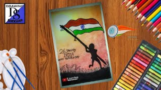 26 जनवरी, 2023 🇮🇳republic day drawing ,भारतीय गणतंत्र दिवस drawing🇮🇳-  @ShekhrArts