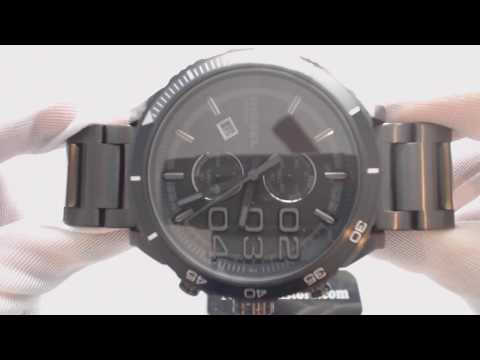 Men's Black Diesel Double Down 48 Chronograph Watch DZ4326
