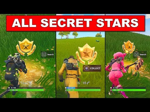 ALL SECRET BATTLE STAR LOCATIONS TILL WEEK 10 - FORTNITE SEASON 4 CHALLENGES FREE TIER