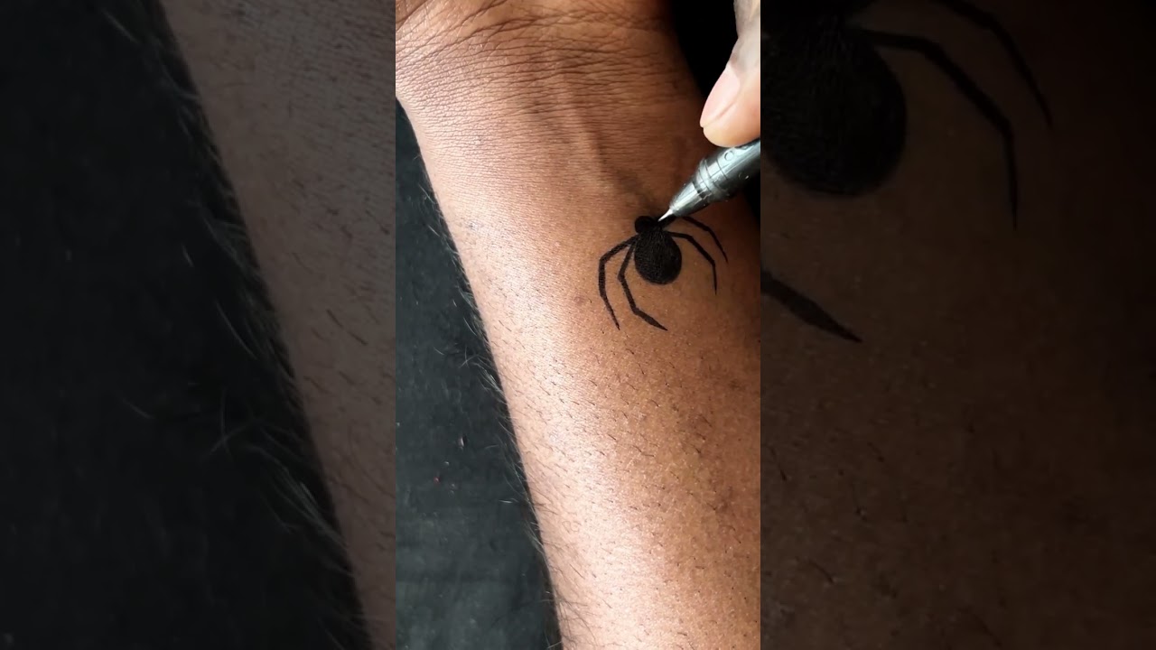 Spider 🕷️ tattoo design with pen #viral #tattoo #tranding #mrtattooart #spider
