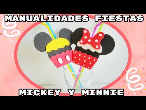 DIY Cupcakes Mickey y Minnie en Goma eva- Ideas para Fiestas - YouTube