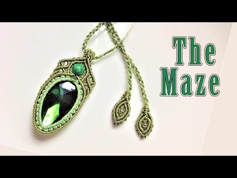 Macrame tutorial - The MAZE necklace - third element of elegant and beautiful macrame jewelry set