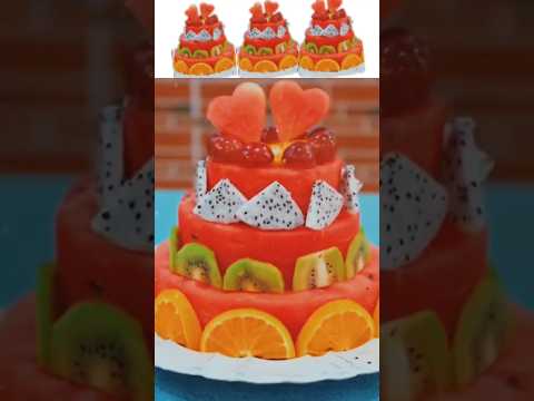 Watermelon cake! How do I make fruit cake step by step #watermelon #fruitcake #tutorials#cutthefruit